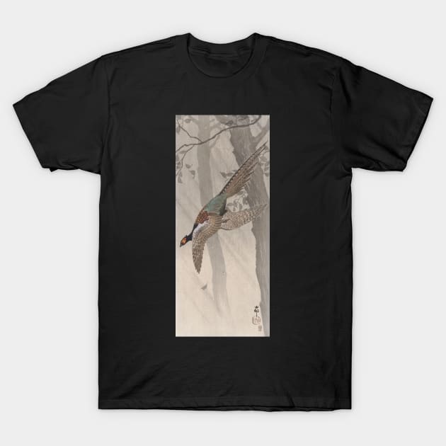 Green pheasant by Ohara Koson T-Shirt by topower